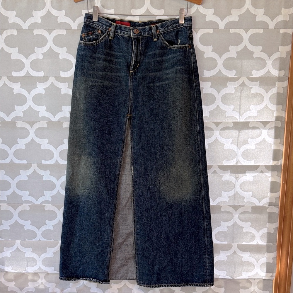 AG Pioneer Sz 26 Dark Blue Denim Maxi Skirt